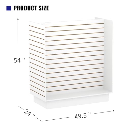 49.5”W x 24”D x 54”H - Retail Slat wall Gondola Display with 3” Slatwall Units，White Versatile H-Unit Slatwall Display Stand - color: White