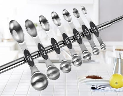 Spring Chef Magnetic Measuring Cups & Spoons Set of 15 with Levelers, Black - color: Black
