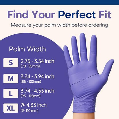 Supmedic Medical Soft Max Nitrile Disposable Gloves Powder-Free, Violet 100 - color: Large (Blue Violet)