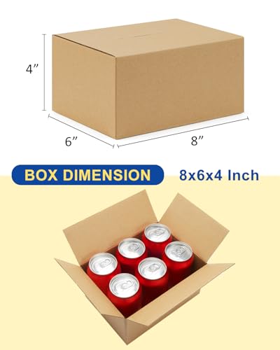 40-Pack-Small-Shipping-Boxes-8x6x4, Corrugated-Cardboard-Boxes-for-Packaging-Small-Business, Brown-Boxes-Mailers - color: Brown, size: 8x6x4 inches