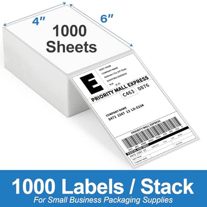 HUOJI 4000 4x6 Thermal Labels 1000/Stack, Commercial Grade - size: 4 Stacks | 4000 Labels