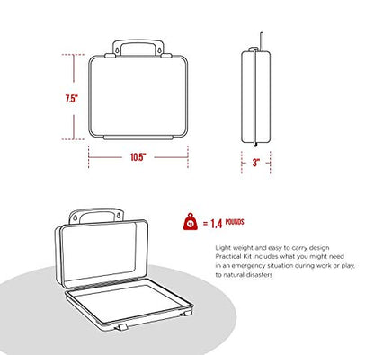 Primacare KC-25PP 25 Person Compact First Aid Kit with 157 Pieces Emergency Medical Supplies, Portable Kits for Home, School and Office, Wall Mount, 10x7x3 inches - size: 25 Person Kit