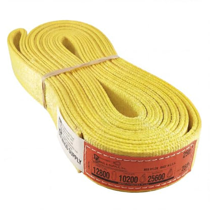 DD Sling 2" x 25' Nylon Endless Lifting Sling – USA Made, 12,800 lb Vertical, 10,200 lb Choker, 25,600 lb Basket – 2 Ply Heavy Duty 900 Webbing, Type 5 Endless Rigging Sling - size: 2"x25'