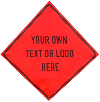 36"x36" Custom Orange Mesh Roll-Up Signs 4-Pack - color: Custom