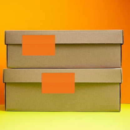 Orange Rectangle Labels 3" x 2" Color Coding Stickers Roll 500 Pcs - color: Orange