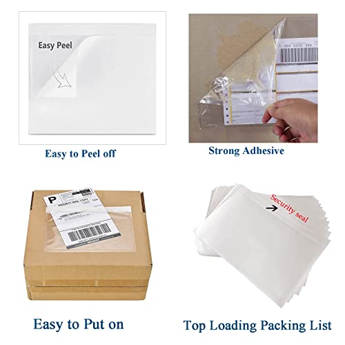 7.5'' X 5.5'' Packing Slip Envelope Pouches, Shipping Label Sleeves, Top Loading Packing List Mailing Envelopes, Clear Shipping Sleeves for Labels (1000Pcs) - size: 7.5" X 5.5" - 1000 Pcs