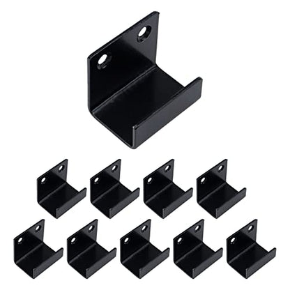 Coshar 10Pcs Tile Display Wall Hanger Thicken Stainless Steel Flat J Hook - size: 25mm Inner Width(Black)
