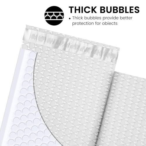 Fuxury Bubble Mailers 4x8" White 200 Pack Padded Envelopes Usable Size 4x7" - color: White, size: 4×8" 200PC