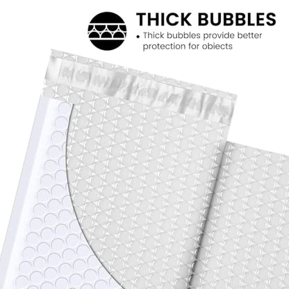 Fuxury Bubble Mailers 4x8" White 200 Pack Padded Envelopes Usable Size 4x7" - color: White, size: 4×8" 200PC