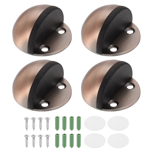uxcell 4Pack Low Dome Floor Door Stop 45mm Dia. Stainless Steel, Red Bronze - color: Red Bronze