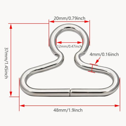 1.5"X0.4" Inner Oval Dimension with 0.45" Circular Hole Dia Triangle Ring Buckle for Strap - color: Silvery