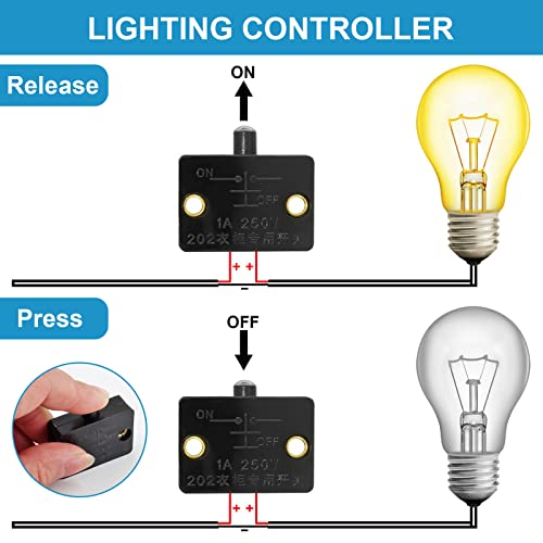 4Pcs Cabinet Lamp Switch, Black - color: Black 4PCS