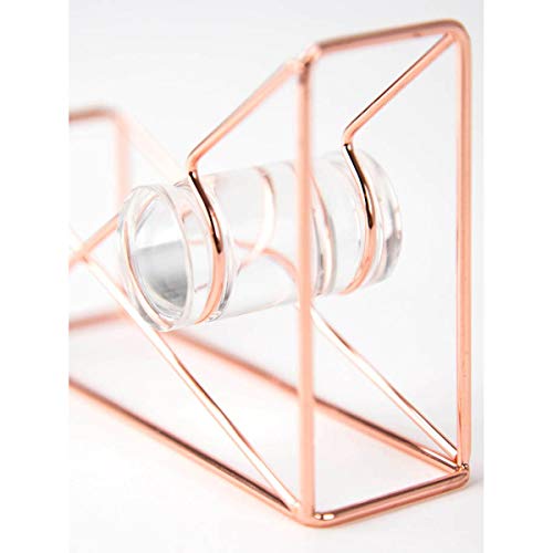 U Brands Desktop Tape Dispenser, Wire Metal, Rose Gold - 858U06-48 - color: Rose Gold