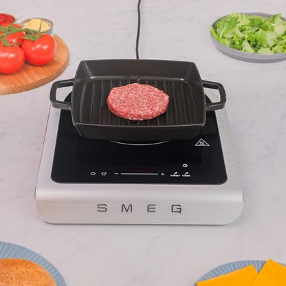 SMEG 1800W Portable Induction Cooker – Collezione Collection | Single-Burner Induction Hob with Probe, 9 Power Levels + Boost, Touch Controls — Travel/RV/Compact Kitchen-Jade - color: Jade