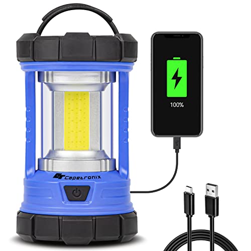 Camping Lantern, 3200LM LED Lanterns for Power Outages, 4600mAh Phone Charger & Rechargeable Lantern, 5 Light Modes Lantern Flashlight for Hurricane/Emergency/Storm, CT CAPETRONIX Camping Accessories - color: Royal Blue
