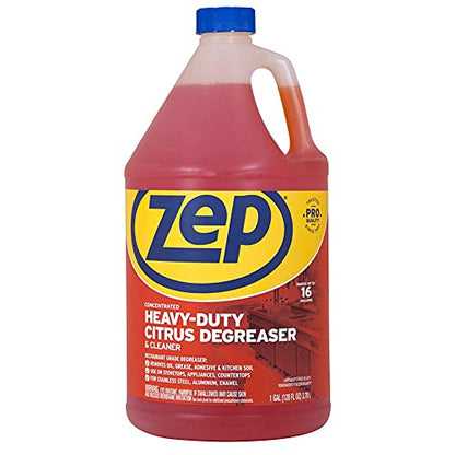 Zep Heavy-Duty Citrus Cleaner and Degreaser - 1 Gallon - ZUCIT128CA - Restaurant Grade, Removes Oil, Grease, Adhesive, and Kitchen Soil on Stovetops, Appliances (2) - size: 256 Fl Oz (Pack of 1)