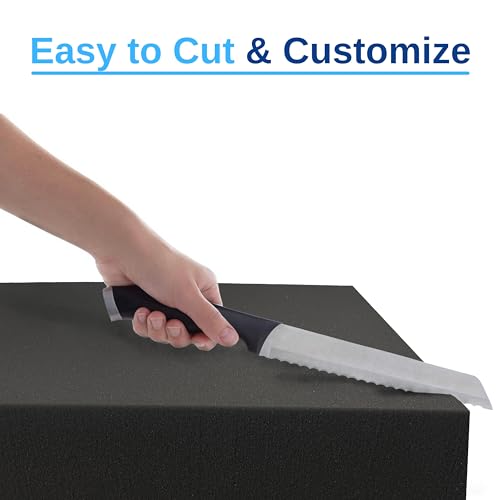 FoamRush 6" x 18" x 36" Charcoal High Density Upholstery Foam Cushion (Upholstery Sheet, Foam Padding, Seat Replacement, Chair Cushion Replacement, Square Foam, Wheelchair Seat Cushion) Made in USA - color: Charcoal Foam, size: 6" x 18" x 36"