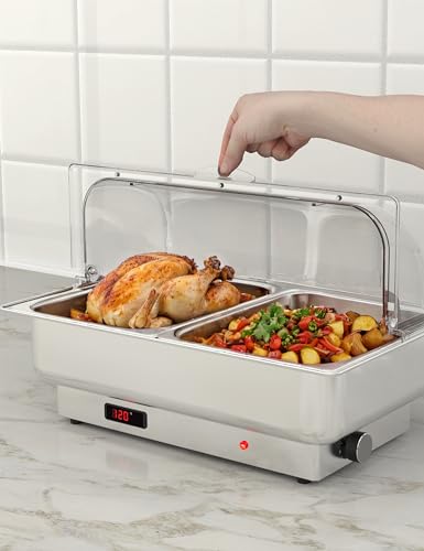GarveeHome Chafing Dish Electric Buffet Set, 2 x 4.5 QT Half-Size - size: 2 x 1/2 Size Pan