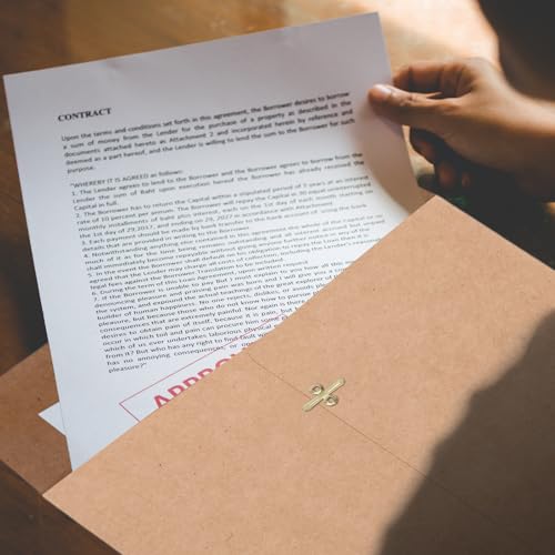 Teling 50 Pcs Manilla Clasp Envelopes Kraft Closure - color: Brown, size: 10*13