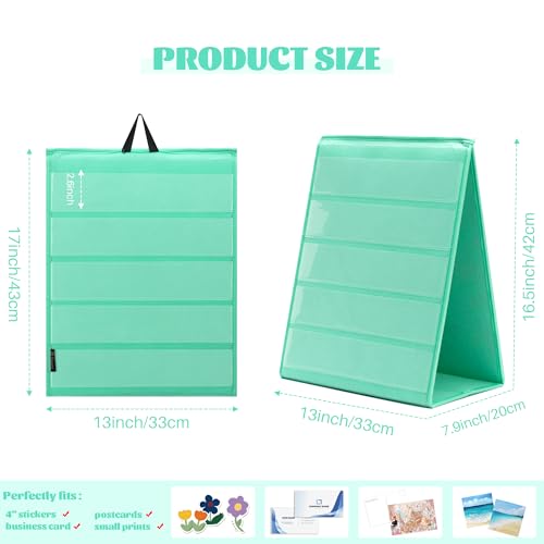 PACMAXI Double-Sided Portable Sticker Display Stand Organizer - color: Green