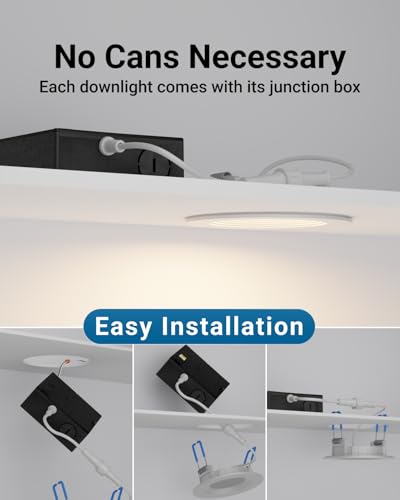 Sunco 24 Pack 3 Inch Recessed Lighting LED, 5CCT, Canless, Slim, 6W=50W - size: 3"