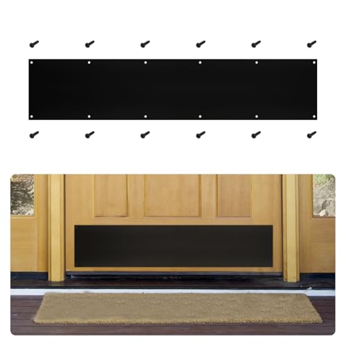 Nuk3y Stainless Steel Door Kick Plate (Matte Black, 6" x 30") - color: Matte Black, size: 6" x 30"