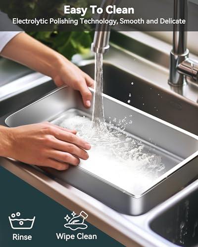 6 Pack Hotel Pans Full Size 6" Deep Stainless Steel Steam Table Pan - color: 6 INCH, size: 1/1 SIZE