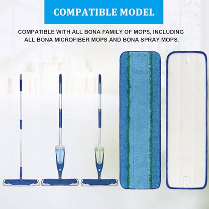 6Pack Deep Clean Pads Replacement for Bona Family of Mops Washable Reusable - color: Green(6pack)