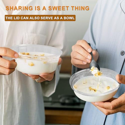8oz Plastic Containers With Lids And Spoons 50 Pack, Dessert Cups With Lids,Small Disposable Snack Bowls For Ice Cream Cake Fruit Parfait Pudding And Jello Shot (8oz) - size: 8oz