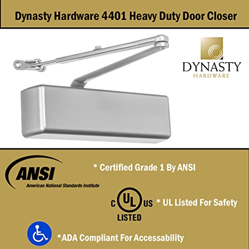 Dynasty 4401 Series Door Closer, Sprayed Aluminum, Spring 1-6, ADA - style: Sprayed Aluminum