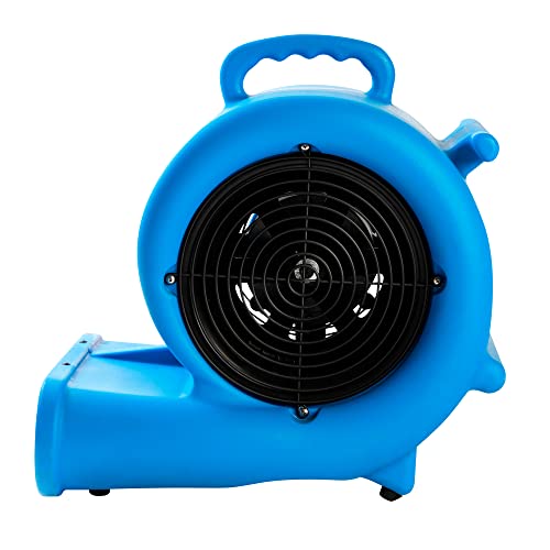 MOUNTO 1/3 HP 2000 CFM Air Mover for Water Damage Restoration – Heavy-Duty Carpet Dryer & Floor Blower Fan with 3 Speeds, Dual GFCI Outlets & 25ft Power Cord