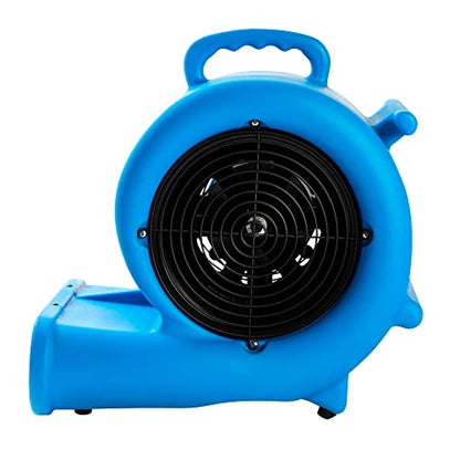 MOUNTO 1/3 HP 2000 CFM Air Mover for Water Damage Restoration – Heavy-Duty Carpet Dryer & Floor Blower Fan with 3 Speeds, Dual GFCI Outlets & 25ft Power Cord