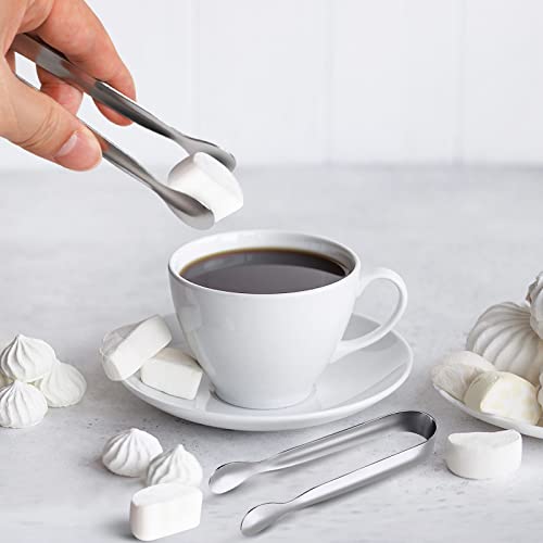 JCREN 12 Pack Serving Tongs, Small Serving Utensils for Catering, Food-Grade 304 Stainless Steel Serving Tongs Appetizer Tongs for Tea Party Coffee Bar Taco Bar, 4" Mini Kitchen Tongs - Silver - color: Silver - 4 Inch