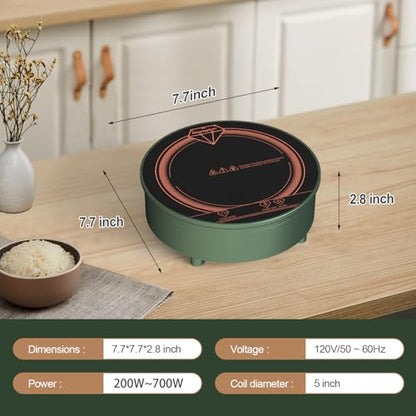 700W Mini Induction Cooktop for Moka Pot, RV & Camping - style: 700W/110V