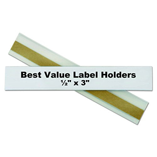 C-Line Self-Adhesive Label Holders, Top Load, 0.5 x 3, Clear, 50/Pack (Pack of 12) - size: 1/2 x 3-Inch (Pack of 12)