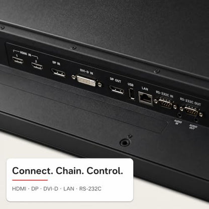LG 55FHD Video Wall, 0.44mm Even Videowall, HDMI(2), DP(1), DVI-D(1), Audio in, RS232C in/Out, RJ45(LAN) in/Out, IR in, USB2.0(1), WebOs 4.1
