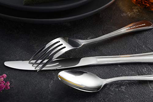 New Star Foodservice Bead Pattern Stainless Steel Dinner Knife, 8.5-Inch, Set of 12, Commercial Grade (Pack of 3) - size: 7.9" (Pack of 3)