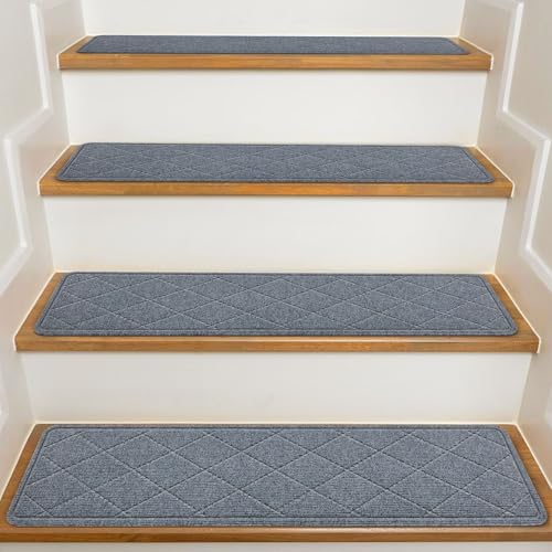 KOOTETA Stair Treads for Wooden Steps Indoor, 15 Pack 8" X 30" Non Slip - color: Dark Grey, size: 8" x 30"