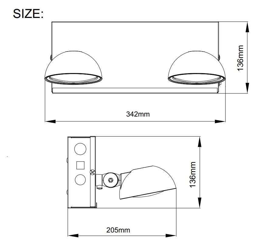TANLUX New York City Approved Emergency Light, Emergency Lights with Battery Backup, White Steel Housing, AC 120/277V, Two Heads On Front Shell - size: New Model NYC Emergency Light