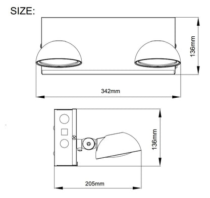 TANLUX New York City Approved Emergency Light, Emergency Lights with Battery Backup, White Steel Housing, AC 120/277V, Two Heads On Front Shell - size: New Model NYC Emergency Light