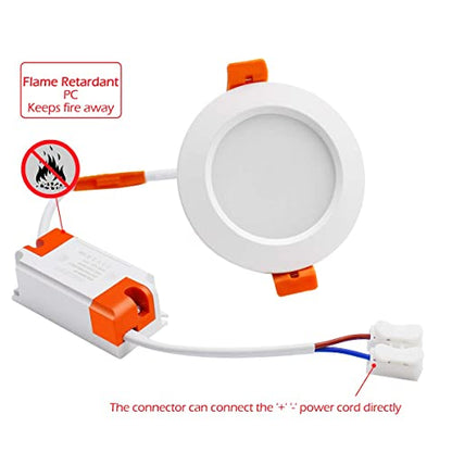 3 Inch LED Recessed Lighting, Dimmable Downlight 5W (40W Halogen Equivalent), CRI 80+, 3000K Warm White, Ceiling Light with LED Driver (1 Pack) - color: 3000k (Warm White), size: White-3Inch-1Pack