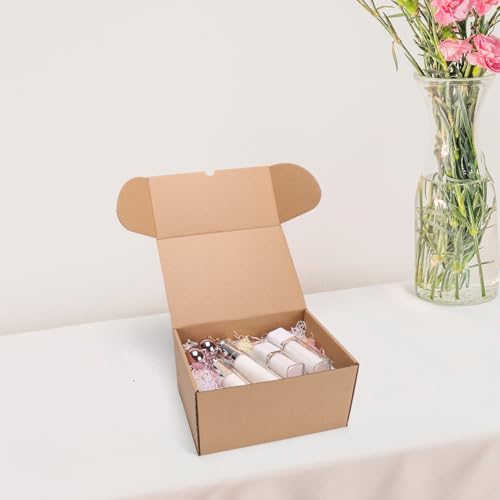10x7x5 inch Cardboard Shipping Box, Set of 6 Packaging Boxes, Brown - color: Brown, size: 10x7x5 inch 6 Pack
