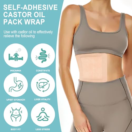 10Pcs Castor Oil Pack Wrap, 8.7"*7.9" Organic Cotton Pads - size: 10 Count (Pack of 1)