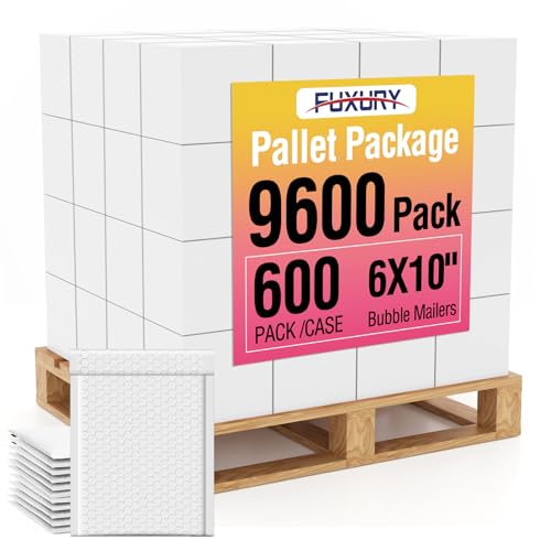 Fuxury Bubble Mailers 6x10" White Padded Envelopes 9600 Pack Bulk - color: White, size: 6x10" 9600PC