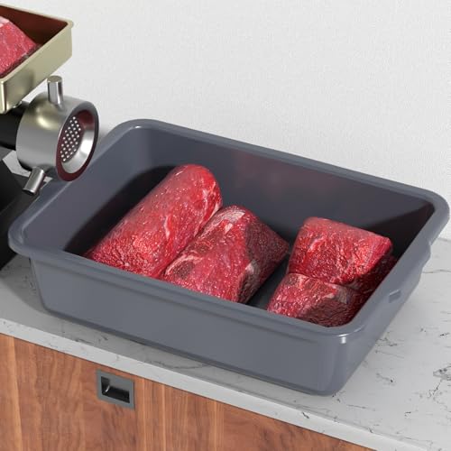 4-Pack 35 L Large Bus Tubs Restaurant, Commercial Bus Tub, Gray - size: 35 L without Lid