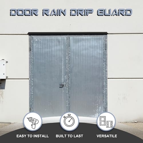 Hicarer 2 Pcs 40 Inch Door Drip Cap Aluminum Rain Guard, Black - color: Black, size: 40 Inch