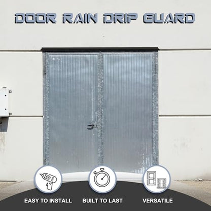 Hicarer 2 Pcs 40 Inch Door Drip Cap Aluminum Rain Guard, Black - color: Black, size: 40 Inch