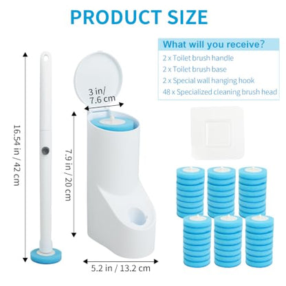 IwIeIaIrI Disposable Toilet Brush and Holder Set with 48 Refills, Cylinder - color: Cylinder Tube
