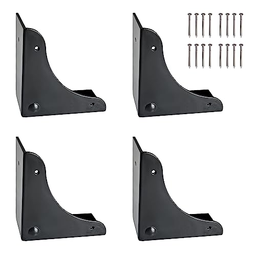 4PCS Metal Corner Protector, Box Corners Decorative Furniture Corner Protectors,for Cabinet Furniture Table Jewelry Box Case (Black) - color: Black