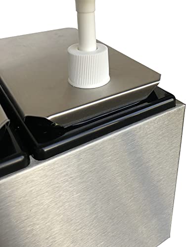 Carlisle FoodService Products Condiment Dispenser Pump – Commercial Condiment Dispenser with Removable Jars for Kitchens, Restaurants, Catering – 12.50" x 7.75" x 19.25", 4 pump, Silver